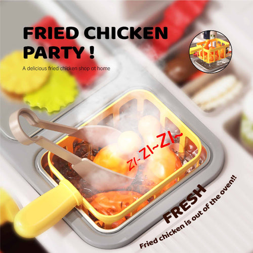 Fried Chicken Food Truck Toy, interactive kitchen playset, pretend play food truck, fried chicken playset for kids, pretend play restaurant set | Totlogics