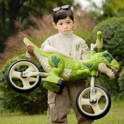 Dinosaur-Themed Toddler Balance Bike Toys for 2-5 Year Old Girls & Boys - Music & Lighting Effects, No-Pedal Training Bike, Best Gifts for Kids with Carbon Steel Frame & Adjustable Handlebar | Shinymarch