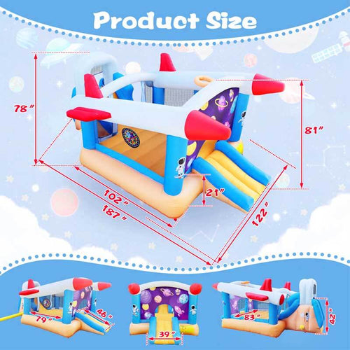 6 in 1 outdoor indoor inflatable bouncer for kids target ball basketball slide with blower | Shinymarch