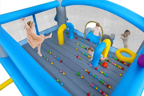 Multifunctional Jump 'n Slide Inflatable Bouncer for Kids Complete Setup with Blower - 198" x 180" Play Area - 96" Tall | Shinymarch