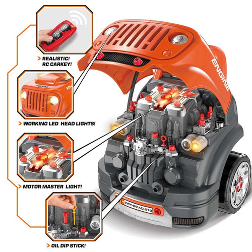 Large Truck Engine Toys for Kids 3-8 Years Old, Big Truck Builder Kit, Mechanic Repair Set for Kids, Ideal Christmas, Birthday Gifts | Shinymarch