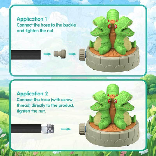 Water Sprinkler for Kids Outdoor Play, Dinosaur Summer Water Toys Attached to Garden Hose for Splashing Fun for Yard for Outside, Outdoor Water Play Sprinklers Toys for Kids Ages 3-5 4-8 8-12 | Shinymarch