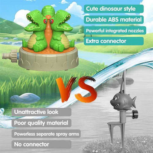 Water Sprinkler for Kids Outdoor Play, Dinosaur Summer Water Toys Attached to Garden Hose for Splashing Fun for Yard for Outside, Outdoor Water Play Sprinklers Toys for Kids Ages 3-5 4-8 8-12 | Shinymarch