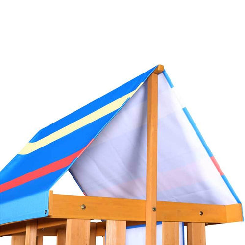Wooden Outdoor Swing Set 3 in 1 Swing Set outdoor Children's Playset with Slide , 2 Swings and Climber for Garden, Backyard and Playground, Blue  | Shinymarch