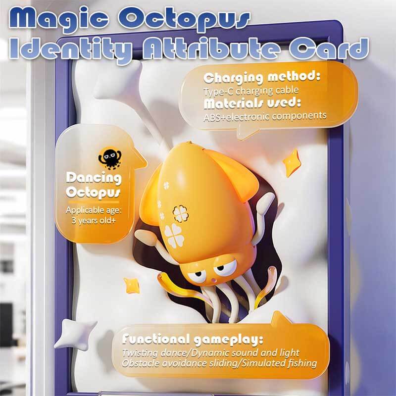 Polpo Danzante Elettrico Con LED E Musica, Giocattolo Che Schiva Ostacoli, USB Ricaricabile, Regalo Per Bambini E Animali