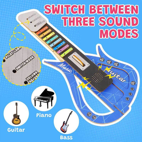 Guitar Toy for Kids DIY Electronic Wooden Play Guitar Kit, Keyboard Piano Music Toys Musical Instruments Game for 5-12 Year Old Children Toddler Boys Girl | Shinymarch