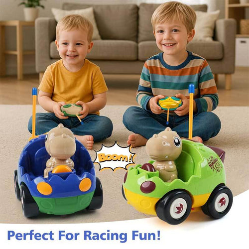 Remote Control Dinosaur Cars for Kids – Best Birthday Gifts for Boys Ages 2 3 4 5 Year Old, Electric RC Dino Car Toys for Toddlers 18+ Months with Lights and Music | Shinymarch