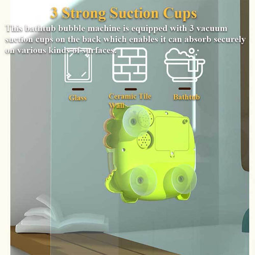 Dinosaur Bathtub Bubble Maker Toy, Dino Tub Bubble Blower Toy Electric Bubble Machine Bath Toy with Colorful Gradient Lights and Joyful Music, No Special Bubble Solution Needed | Shinymarch