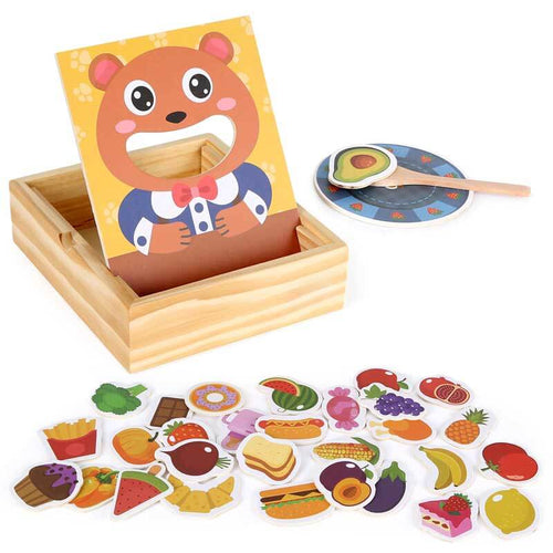 Montessori Toys for 1 2 3 Year Old, Wooden Feeding Toy, Montessori Pretend Play Food for Toddlers 1-3, Sensory Toys for Kids with Autism | Shinymarch