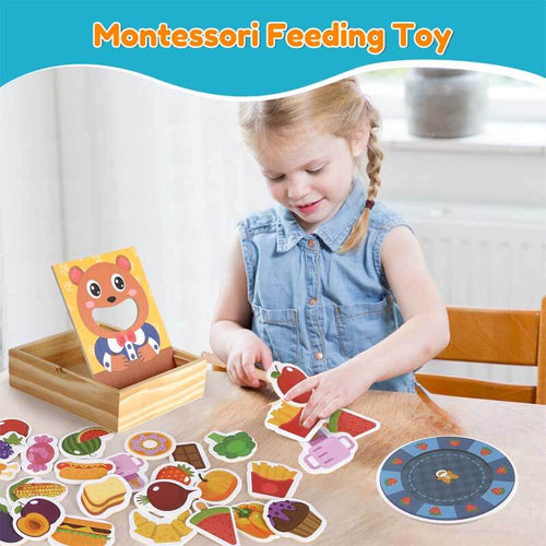 Montessori Toys for 1 2 3 Year Old, Wooden Feeding Toy, Montessori Pretend Play Food for Toddlers 1-3, Sensory Toys for Kids with Autism | Shinymarch