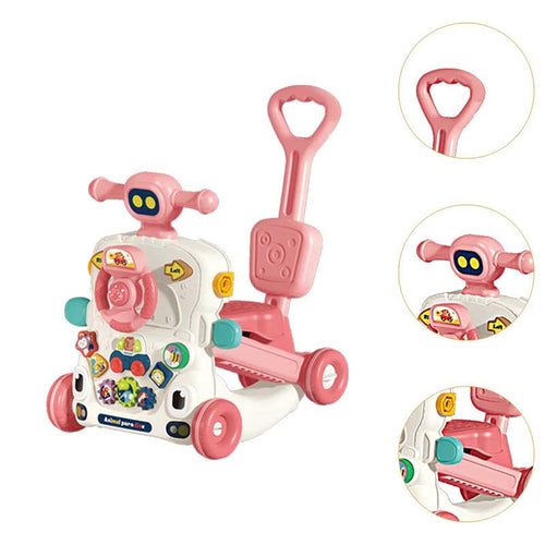 Walkers for Boys Girls Steering Wheel Toy Early Learning Push Toy Gift Music Toys, 6 in 1 | Shinymarch