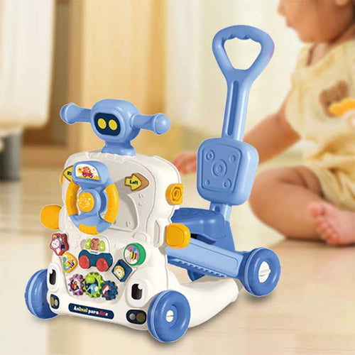 Walkers for Boys Girls Steering Wheel Toy Early Learning Push Toy Gift Music Toys, 6 in 1 | Shinymarch