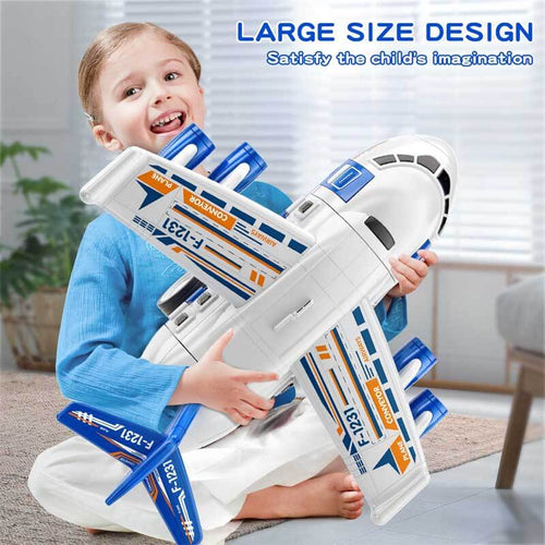 Airplane Toys for Toddlers 3-5 - Car Race Tracks for Kids Ages 4-8 with 8 Small Car Toys, Toddlers Educational Toy, Birthday Gifts for Boys Girls 3-7, Kitchen Playsets Pretend Play | Shinymarch