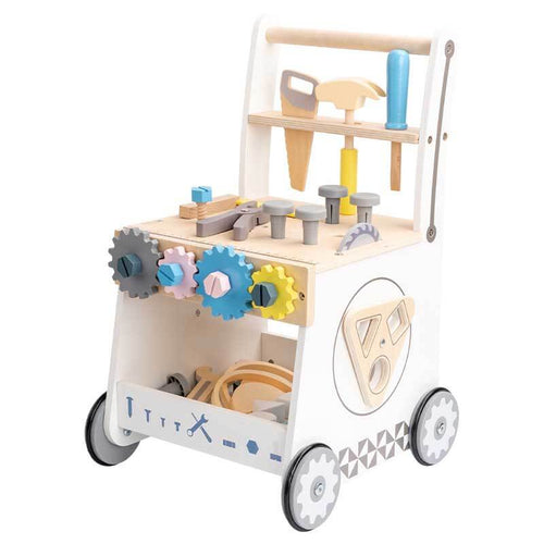 Wooden Baby Push Walker for Toddlers - Multifunctional Montessori Tool Bench Baby Walking Toy with Educational Activities, Ideal for Boys and Girls Aged 3 Years | Totlogics