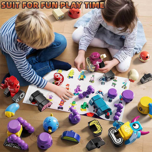 Magnets Robot Building Toys for Kids Ages 3-5 4-8 - 106 PCS Monsters Toys Robot Stacking Building Blocks Set with Storage Box, Creative Learning Christmas and Birthday Gifts for Boys Girls 2-4 | Shinymarch