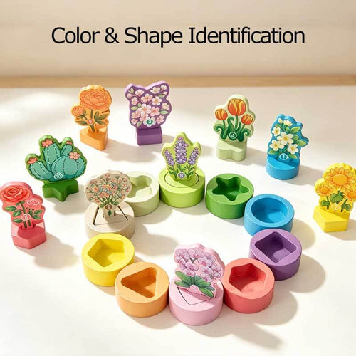 Montessori Shape & Color Sorting Flowers Matching Toys, 2yrs+ | Shinymarch