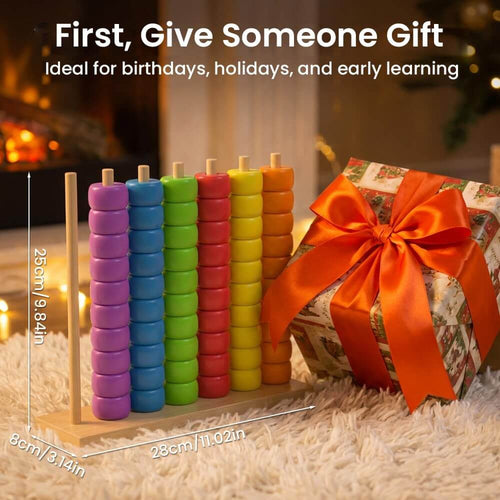 Color Matching Stacking Puzzle Game, Wooden Color Match Challenge Game Fast Color Stack Challenge Ring Stack Puzzle with Racks and Rings, Tabletop Brain Teaser for Family Friend Friendly Fun | Totlogics