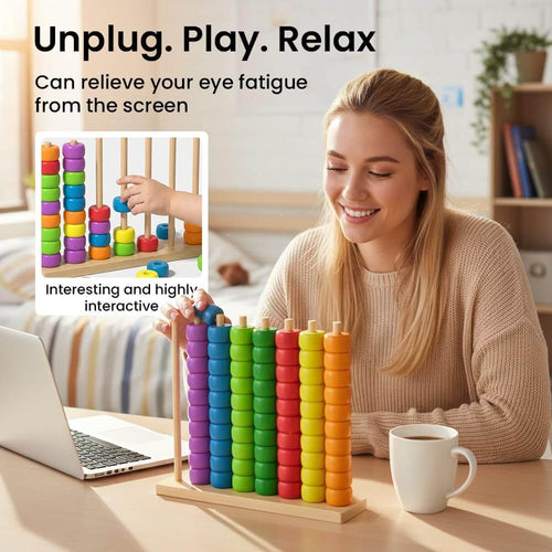 Color Matching Stacking Puzzle Game, Wooden Color Match Challenge Game Fast Color Stack Challenge Ring Stack Puzzle with Racks and Rings, Tabletop Brain Teaser for Family Friend Friendly Fun | Totlogics