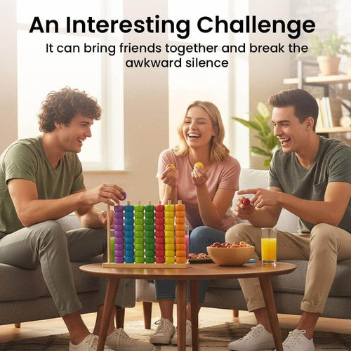 Color Matching Stacking Puzzle Game, Wooden Color Match Challenge Game Fast Color Stack Challenge Ring Stack Puzzle with Racks and Rings, Tabletop Brain Teaser for Family Friend Friendly Fun | Totlogics