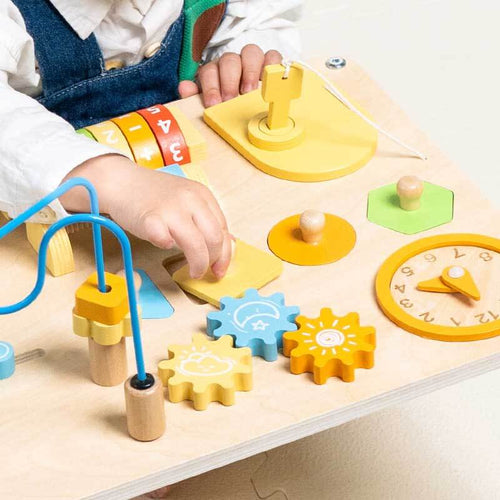 Activity Table for 1-3 Year, 9 in 1 Wooden Montessori Activity Table with Train Shape Sorter Xylophone Baby Sensory Educational Toddler Learning Toys Birthday Gift | Shinymarch