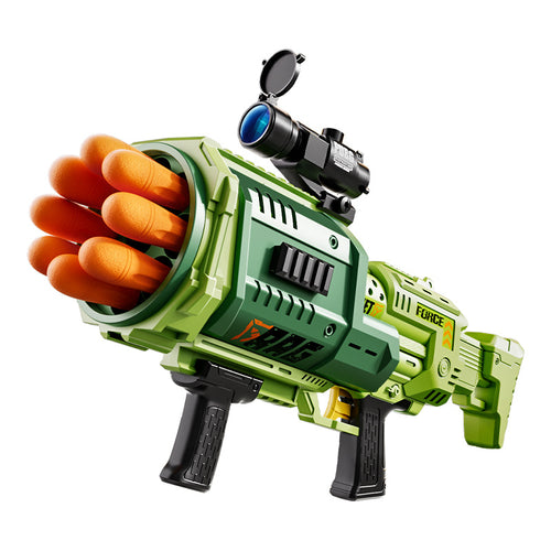 8-Shot Rocket Launcher Toy for Kids, Military Green Artillery Shell Ejecting Blaster with 8 Foam Rockets, Realistic Mortar Cannon Model, Army Roleplay Battle Set for Boys Age 6-12 | Totlogics