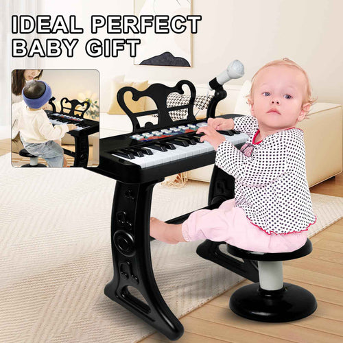Melody Maker 37-Key Kids Keyboard with Microphone, Piano Toy for Kids, 37 Keys Piano Keyboard Toy with Stool and Microphone, Electronic Musical Instrument, Birthday Gift for Kids 3 4 5 6 7 8 Years Old Boys and Girls | Totlogics