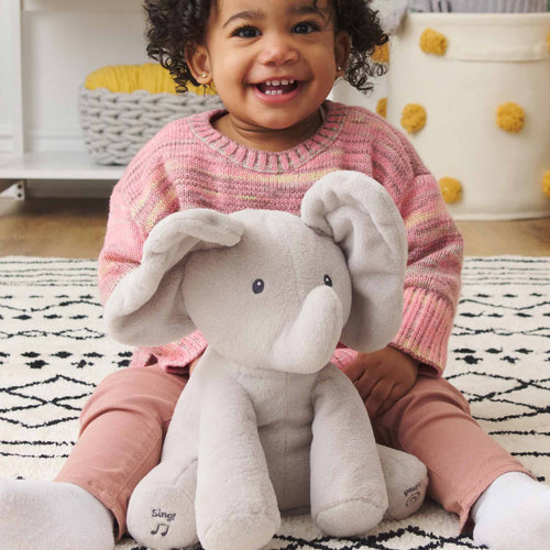 Peek-a-Boo Ellie, interactive elephant plush toy, peek-a-boo toy for babies, best baby shower gift 2024, sensory toys for infants, animated plush with songs | Totlogics