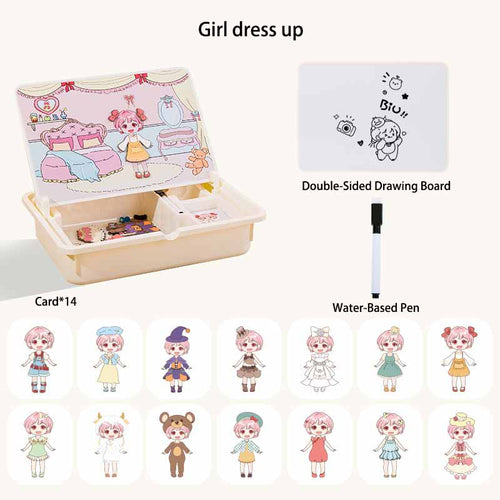 Magnetic Puzzle Drawing Board, magnetic puzzle toys for kids, educational magnetic drawing board, preschool learning toys ages 3-6, magnetic dress-up toy for girls, transportation puzzle for toddlers| Totlogics