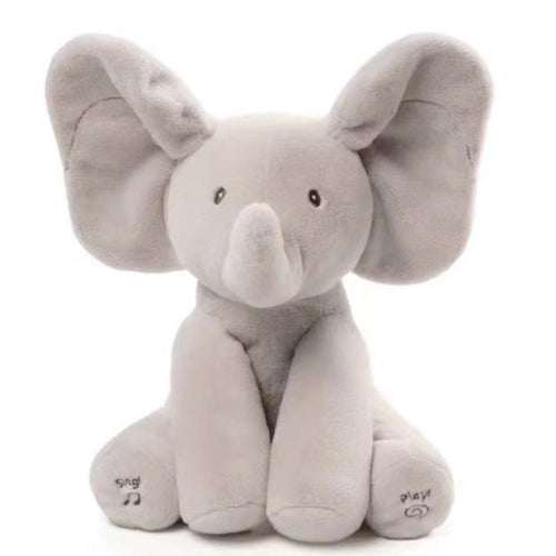 Peek-a-Boo Ellie, interactive elephant plush toy, peek-a-boo toy for babies, best baby shower gift 2024, sensory toys for infants, animated plush with songs | Totlogics