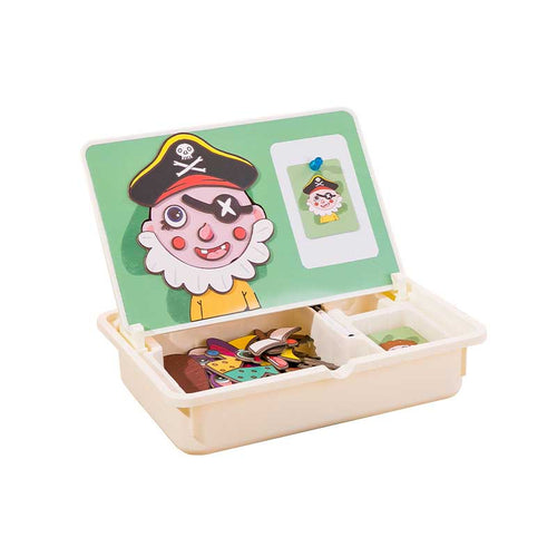 Magnetic Puzzle Drawing Board, magnetic puzzle toys for kids, educational magnetic drawing board, preschool learning toys ages 3-6, magnetic dress-up toy for girls, transportation puzzle for toddlers| Totlogics
