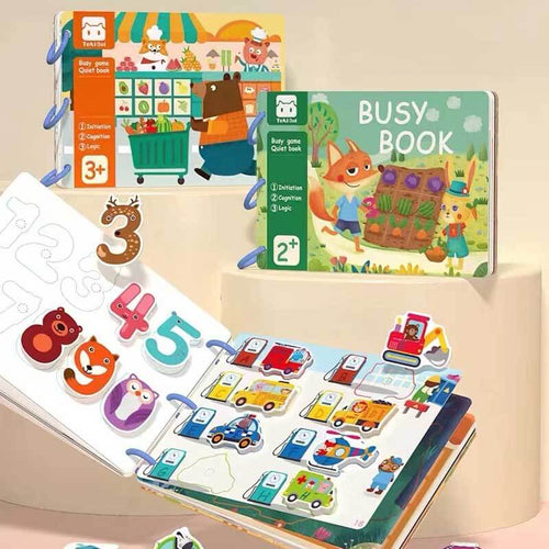 Quiet Book for Toddlers, Montessori Interactive Toys Busy Book for Kids Develop Learning Skills | Shinymarch®