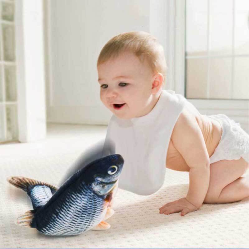 Electric Moving Fish Interactive Plush Toys, Also Suitable for Cats ...