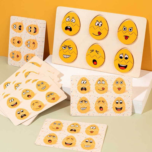 Wooden Emoji Egg Matching Game | Shinymarch