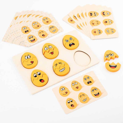 Wooden Emoji Egg Matching Game | Shinymarch