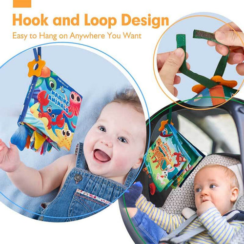 Baby Books 0-6 Months - 2PCS Baby Toys 6-12 Months+ Touch Feel Tummy Time Books, Baby Boy Gifts for Baby Shower,Christmas Stocking Stuffers,Learning Sensory Stroller Toys 0-3 4-6 Months Developmental | Shinymarch