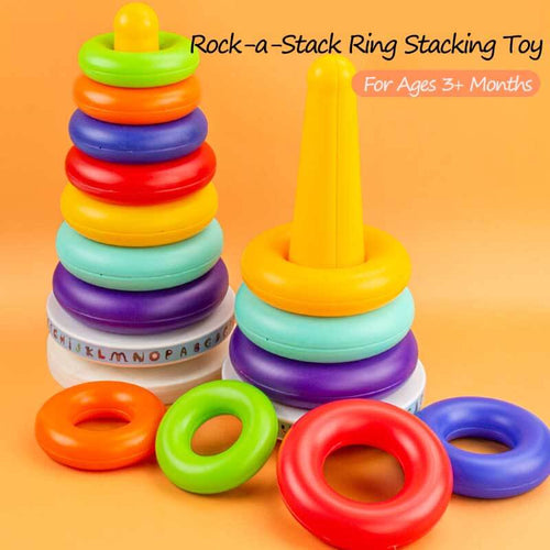 Stacks of Circles Stacking Ring STEM Learning Toy, Age 3+ Months, Multi, 9 Piece Set | Shinymarch