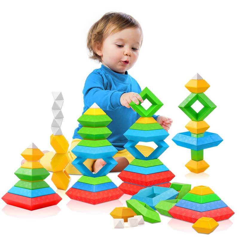 Pyramids Stacking Blocks for Kids aged 1-5 | Shinymarch – totlogics.com