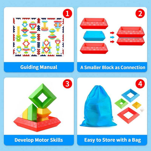 Pyramids Stacking Blocks for Kids aged 1-5 | Shinymarch