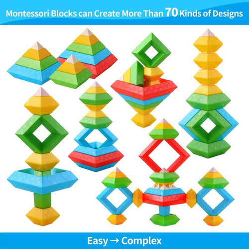 Pyramids Stacking Blocks for Kids aged 1-5 | Shinymarch