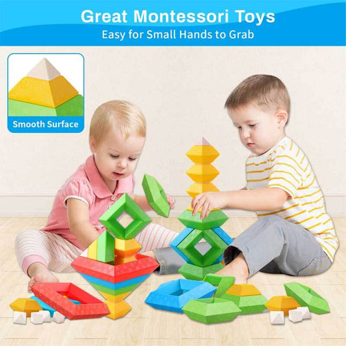 Pyramids Stacking Blocks for Kids aged 1-5 | Shinymarch