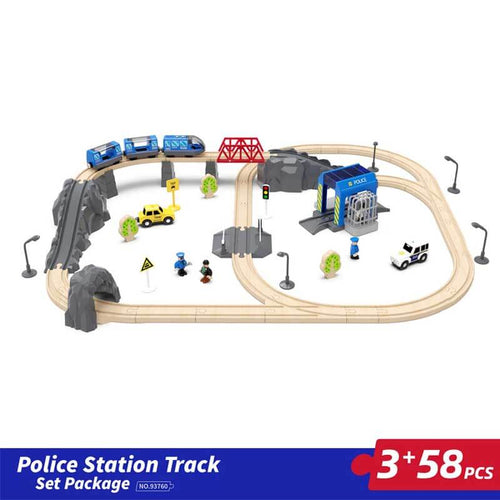 Shinymarch® Wooden Train Set, Wooden Train Set with Battery Operated Train & Wooden Tracks -fits Thomas, fits Brio, fits Chuggington, fits Melissa and Other Major Brands- Kids Toys for 3+ Years Old Boys & Girls | Shinymarch