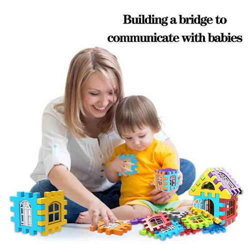 Waffle Interlocking Building Blocks with Storage Container for Kids & Toddlers | Shinymarch®