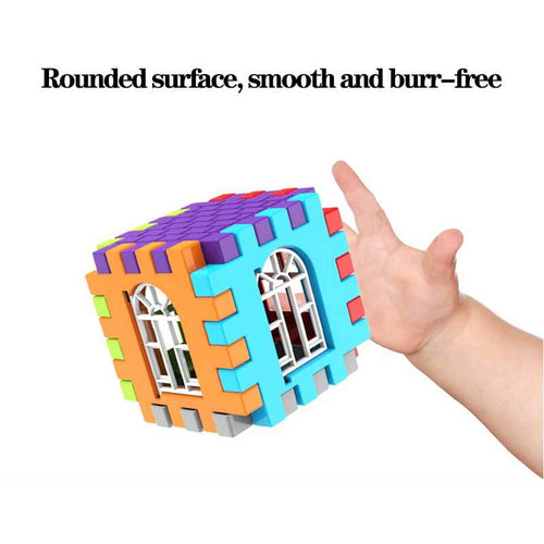 Waffle Interlocking Building Blocks with Storage Container for Kids & Toddlers | Shinymarch®