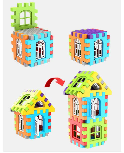 Waffle Interlocking Building Blocks with Storage Container for Kids & Toddlers | Shinymarch®